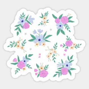 Floral bouquet - Dark blue Sticker